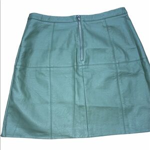Atmosphere size 6 olive green faux leather skirt